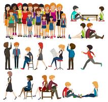 A set of people and activities vector