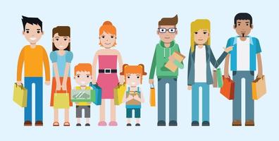Shopping People Vector 