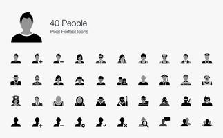 40 People Pixel Perfect Icons. 